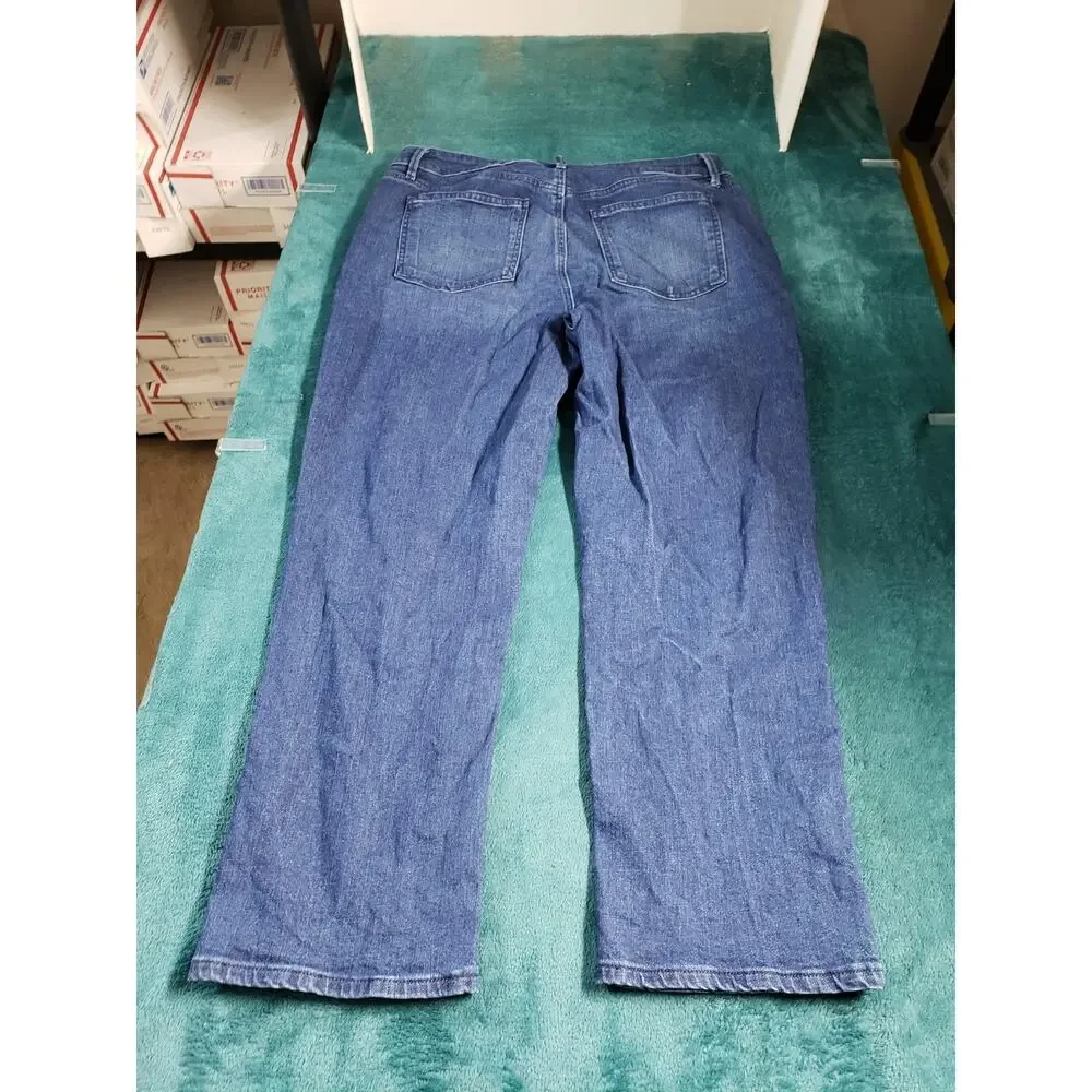 Ann Taylor Jeans Size 12 Women Blue Pants Denim Stretch Mid Rise Straight Ankle